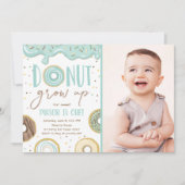 Donut Groeit Blue Boy Birthday Party Kaart (Voorkant)