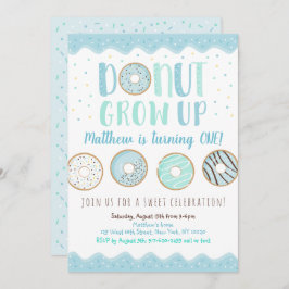 Donut Groeit Blue Donut Birthday Kaart