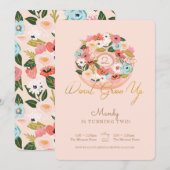 Donut Groeit Floral Blossoming Donut Birthday Kaart (Voorkant / Achterkant)