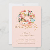 Donut Groeit Floral Blossoming Donut Birthday Kaart (Voorkant)