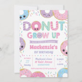 Donut groeit Kawaii Birthday Invitation Girl Kaart (Voorkant)