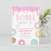 Donut groeit op 1e verjaardag Donut 1e verjaardag Kaart (Staand voorkant)