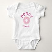 Donut groeit op - roze donut thema romper (Voorkant)