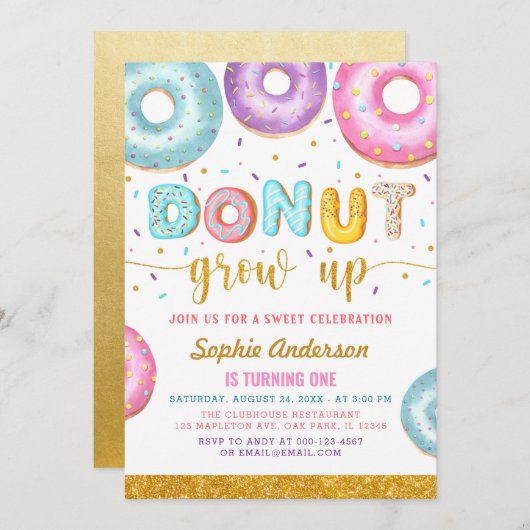 Donut groeit op uitnodiging van één dag (Voorkant / Achterkant)