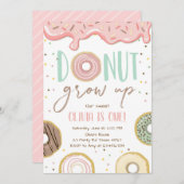 Donut Groeit roze Doughnut Girl Birthday Kaart (Voorkant / Achterkant)