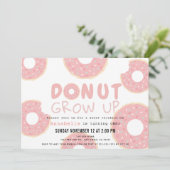 Donut Groeit roze meisje op 1e verjaardag Kaart (Staand voorkant)