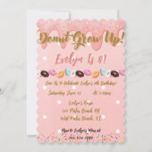 Donut Groeit Up Girls Donut Theeday Party Kaart (Voorkant)