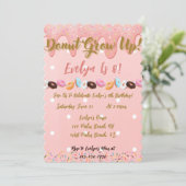 Donut Groeit Up Girls Donut Theeday Party Kaart (Staand voorkant)