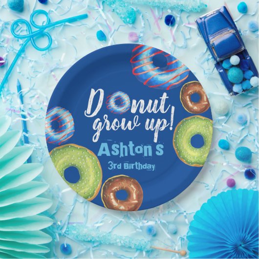 Donut Grow omhoog Doughnut Personalized Birthday P Papieren Bordje (Feest)