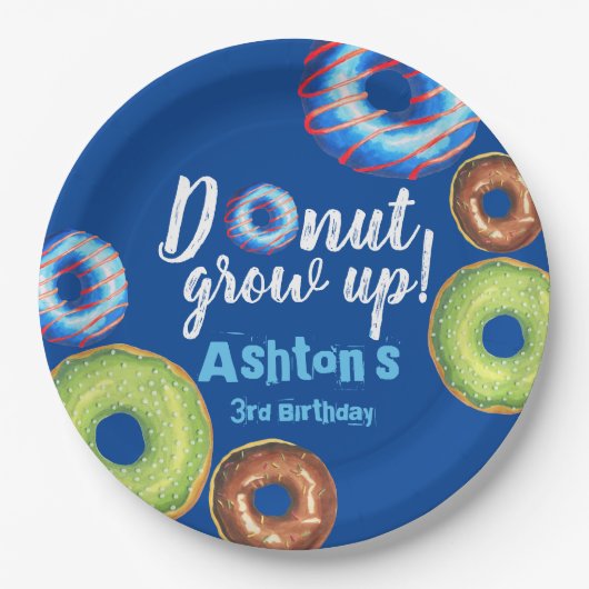 Donut Grow omhoog Doughnut Personalized Birthday P Papieren Bordje (Voorkant)