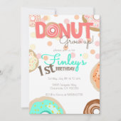 Donut Grow Theme Birthday meisje Brunch Kaart (Voorkant)