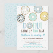 Donut Grow TWO Fast Birthday Kaart (Voorkant / Achterkant)