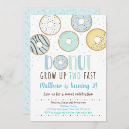 Donut Grow TWO Fast Birthday Kaart
