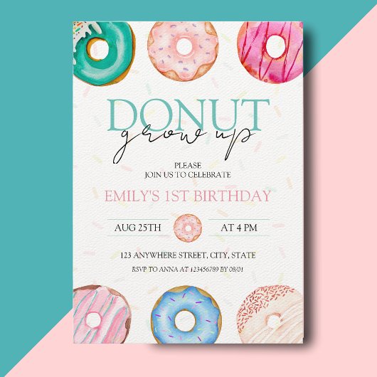 Donut Grow Up 1e verjaardag Kaart
