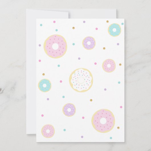 Donut Grow Up 1e verjaardag uitnodiging - Meisje (Achterkant)