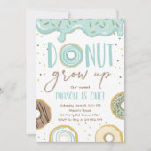 Donut Grow Up Blue Boy Verjaardagsfeestje Kaart (Voorkant)