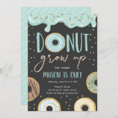 Donut Grow Up Blue Pastel Boy Eerste Verjaardag Kaart (Voorkant / Achterkant)