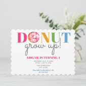Donut Grow up Cute Birthday sproinkles party kinde Kaart (Staand voorkant)
