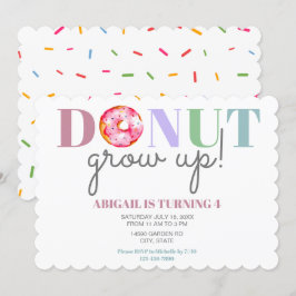 Donut Grow up Cute Birthday sproinkles party kinde Kaart