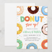 Donut Grow Up Donut Boy Birthday Party Invitation Kaart (Voorkant / Achterkant)