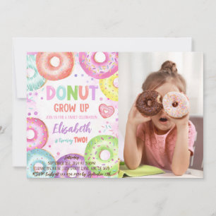 Donut Grow Up Doughnut Verjaardag Foto Kaart