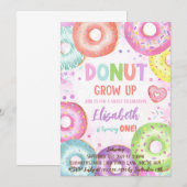 Donut Grow Up Doughnut Verjaardag Kaart (Voorkant / Achterkant)