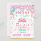 Donut Grow Up Doughnut Verjaardagsuitnodiging Kaart (Voorkant)