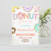 Donut Grow up Girl Sprinkles Confetti Birthday Kaart (Staand voorkant)
