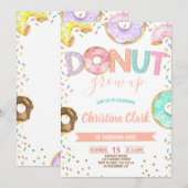Donut Grow up Girl Sprinkles Confetti Birthday Kaart (Voorkant / Achterkant)