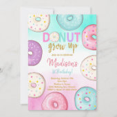 Donut Grow Up Kinderen Verjaardag Uitnodiging (Voorkant)