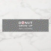 Donut Grow Up Meisje Verjaardagsfeestje Waterfles Etiket (Enkel label)