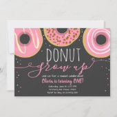 Donut Grow Up Party Meisje Roze Donut Verjaardag Kaart (Voorkant)