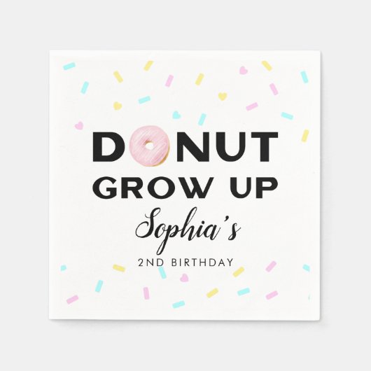 Donut Grow Up Sweet Verjaardagsfeest Servet (Voorkant)