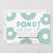 Donut Grow Up Turquoise Blue Boy 1e verjaardag Kaart (Voorkant)