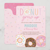 Donut Grow Up Uitnodiging voor verjaardagsfeestje (Voorkant / Achterkant)