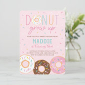 Donut Grow Up Uitnodiging voor verjaardagsfeestje (Staand voorkant)