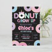 Donut Grow Up Unicorn Verjaardag Uitnodigingen Mei (Staand voorkant)