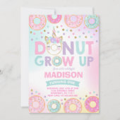 Donut Grow Up verjaardagsuitnodiging Donut & Eenho Kaart (Voorkant)