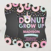 Donut Grow Up verjaardagsuitnodiging Donut & Eenho Kaart (Voorkant / Achterkant)