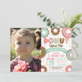 Donut Grow Up verjaardagsuitnodiging met foto Kaart (Staand voorkant)