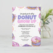 Donut Grow Up Verjaardagsuitnodiging Sjabloon Elke Kaart (Staand voorkant)