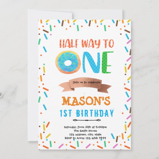 Donut halverwege een feestje. kaart (Voorkant)