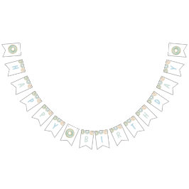 Donut Happy Birthday Bunting Banner Blue