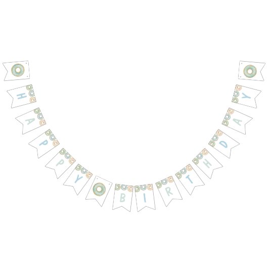 Donut Happy Birthday Bunting Banner Blue (Alle)