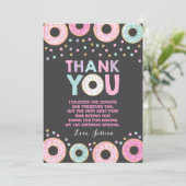 Donut Hartelijk dank Donut Groei Partij Roze Gold Bedankkaart (Staand voorkant)