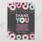 Donut Hartelijk dank Donut Groei Partij Roze Gold Bedankkaart (Voorkant / Achterkant)