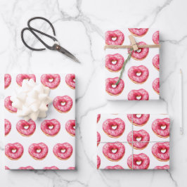 Donut Harten van Liefde Inpakpapier Vel