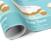 Donut Hole Sprinkles Food Blue Baby shower Cadeaupapier (Rol Hoek)