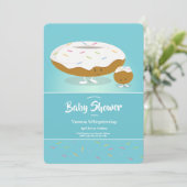 Donut Hole Sprinkles Schattige Blauw Baby shower Kaart (Staand voorkant)