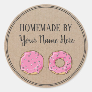 Donut Homemade door schattig roze Craft Ronde Sticker